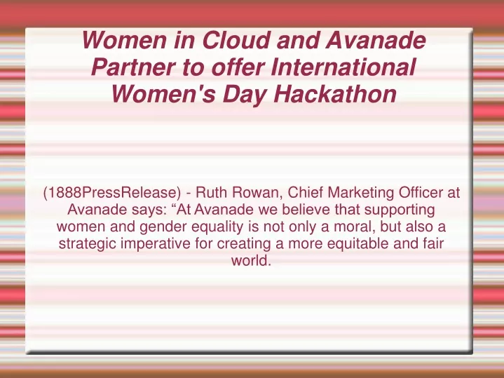 women in cloud and avanade partner to offer international women s day hackathon