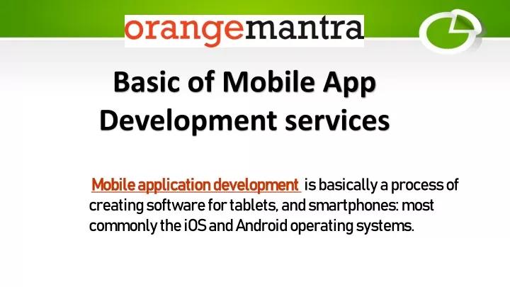 basic of mobile app development services