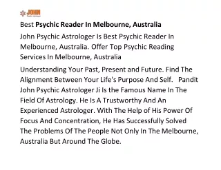best psychic reader in melbourne australia john