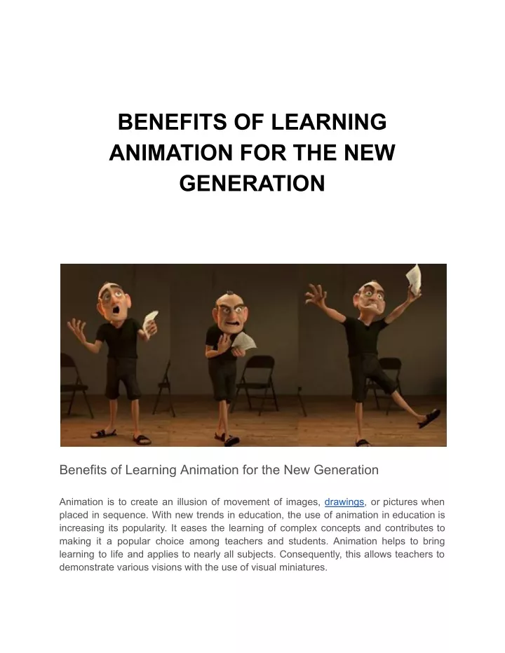 benefits of learning animation