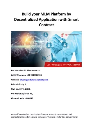 Build your MLM Platform by Decentralized Application with Smart Contract