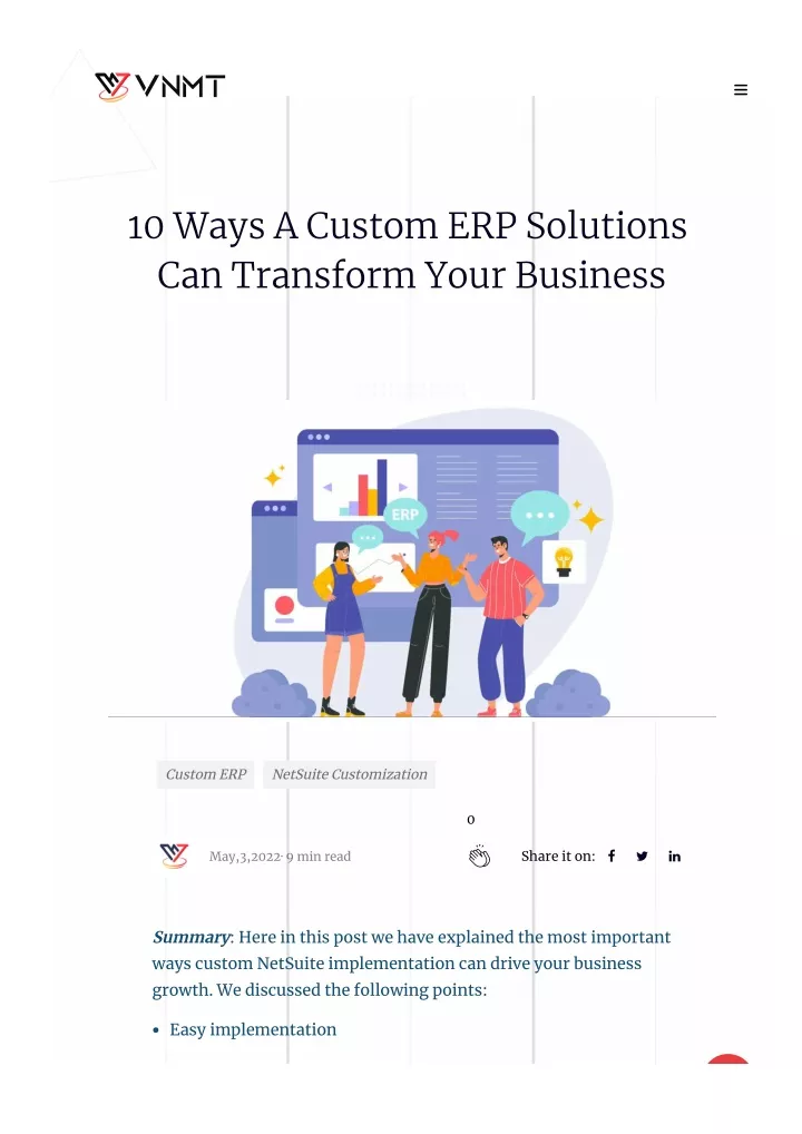 10 ways a custom erp solutions can transform your