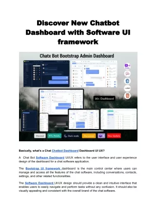 discover new chatbot dashboard with software