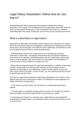 legal history dissertation define