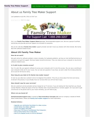 family tree maker support