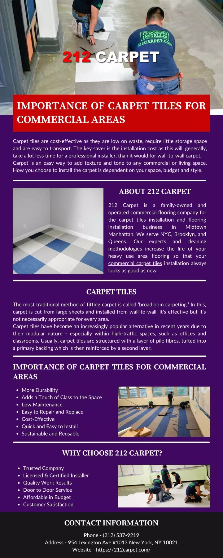 importance of carpet tiles for commercial areas