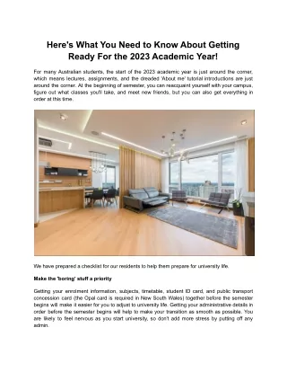 Here's What You Need to Know About Getting Ready For the 2023 Academic Year