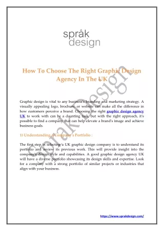 How To Choose The Right Graphic Design Agency In The UK