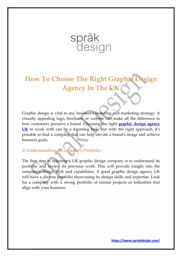 how to choose the right graphic design agency