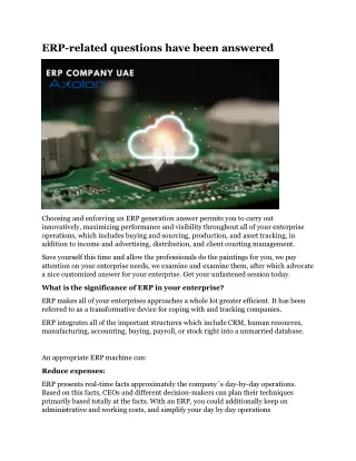 erp related questions have been answered