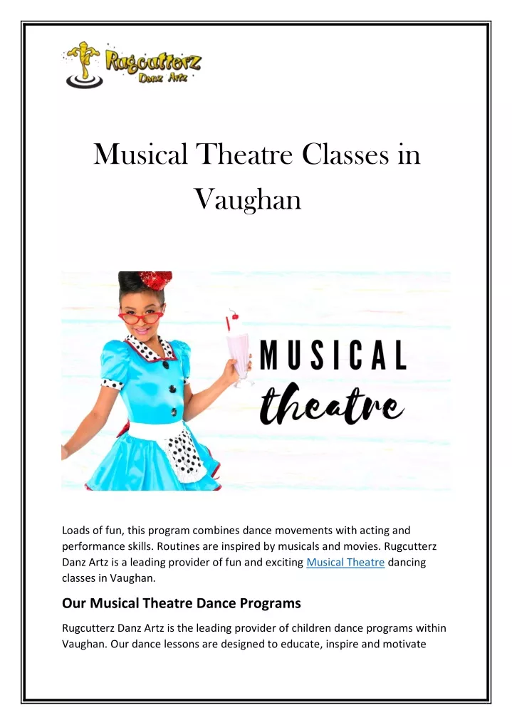 musical theatre classes in vaughan