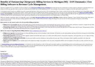 Benefits of Outsourcing Chiropractic Billing Services in Michigan (MI) -