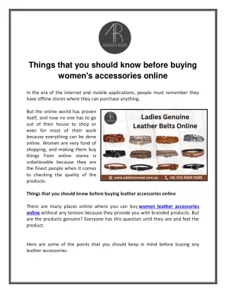 Women Leather Accessories Online