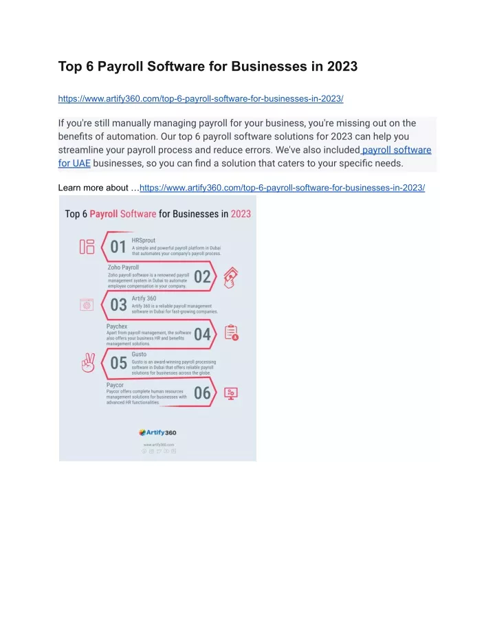 top 6 payroll software for businesses in 2023