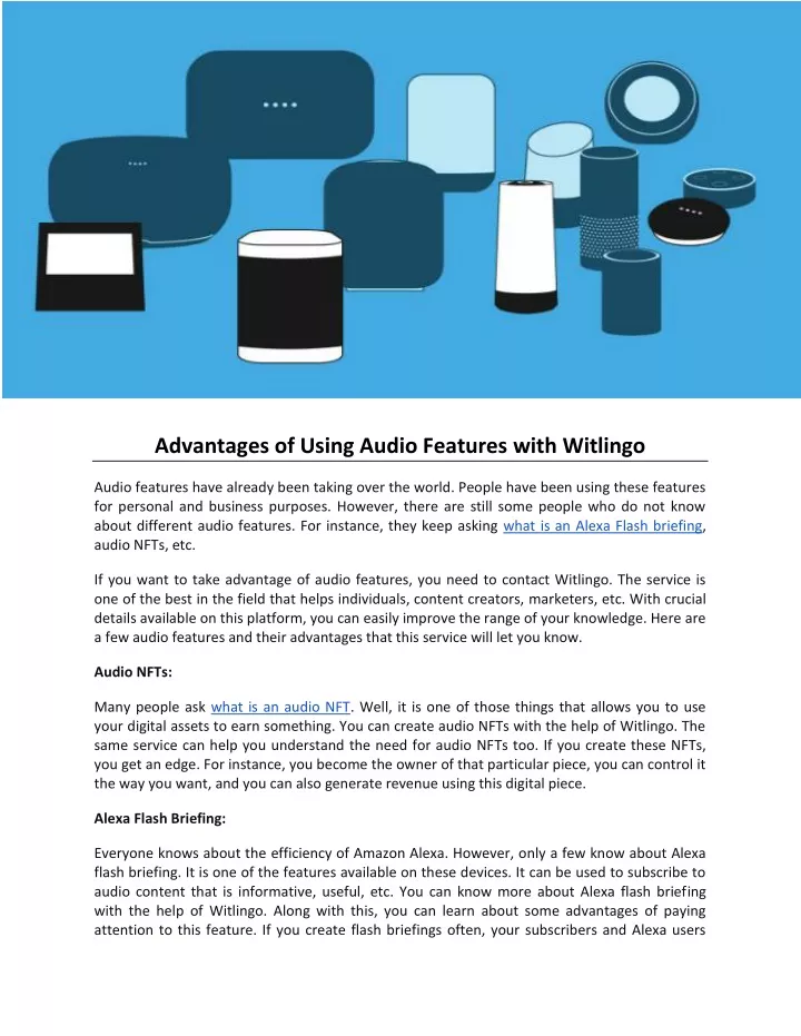 advantages of using audio features with witlingo