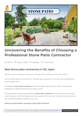 best stone patio contractors and design company