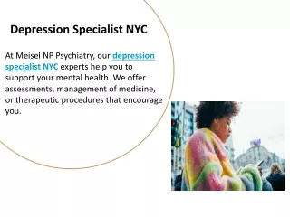 Depression Specialist NYC
