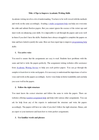 title 4 tips to improve academic writing skills