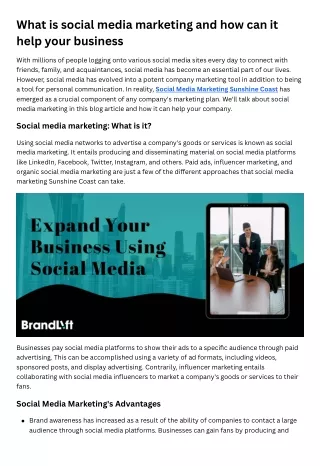 What is social media marketing and how can it help your business?