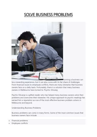 solve business problems solve business problems