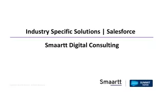 Industry Specific Solutions | Salesforce |Smaartt Digital Consulting