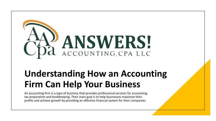 understanding how an accounting firm can help your business