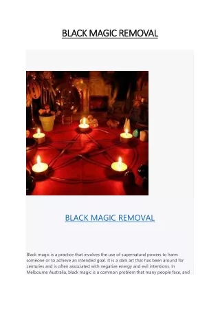 BLACK MAGIC REMOVAL