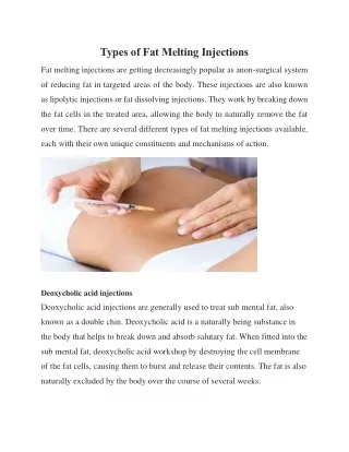 types of fat melting injections