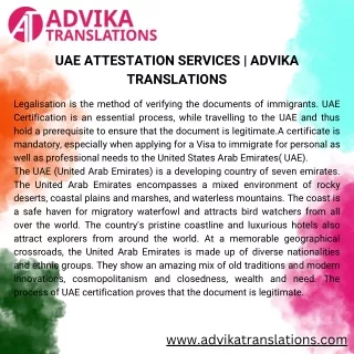 UAE ATTESTATION SERVICES | ADVIKA TRANSLATIONS