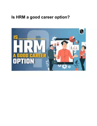 Is HRM a good career option_