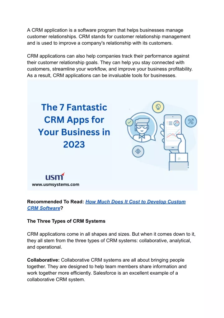 a crm application is a software program that