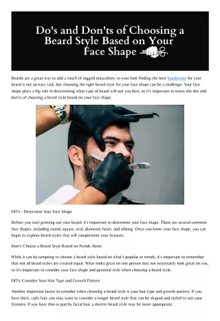 Dos and Don'ts of Choosing a Beard Style Based on Your Face Shape