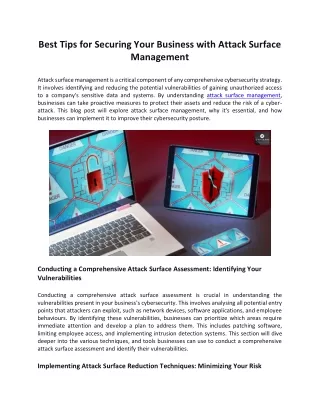 Best Tips for Securing Your Business with Attack Surface Management