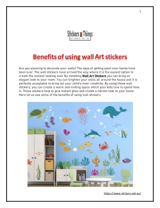 Benefits of using wall Art stickers