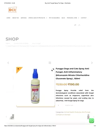 Buy Anti Fungal Spray For Dogs - Disinfecto