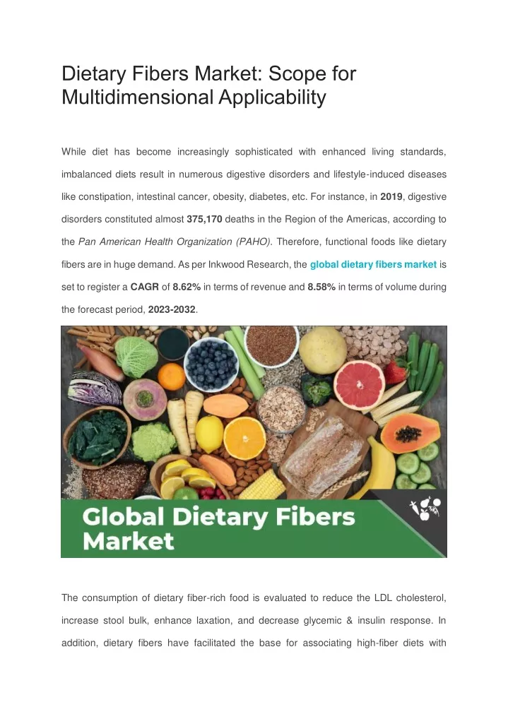 dietary fibers market scope for multidimensional