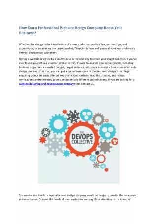 how can a professional website design company