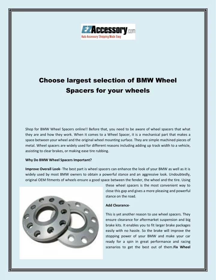 choose largest selection of bmw wheel spacers