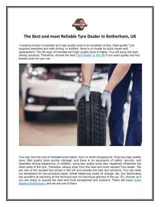 The Best and most Reliable Tyre Dealer in Rotherham
