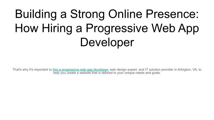 building a strong online presence how hiring