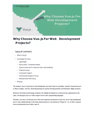 why choose vue js for web development projects