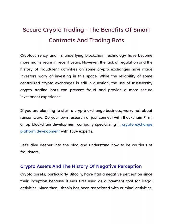 secure crypto trading the benefits of smart