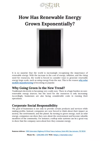 how has renewable energy grown exponentially