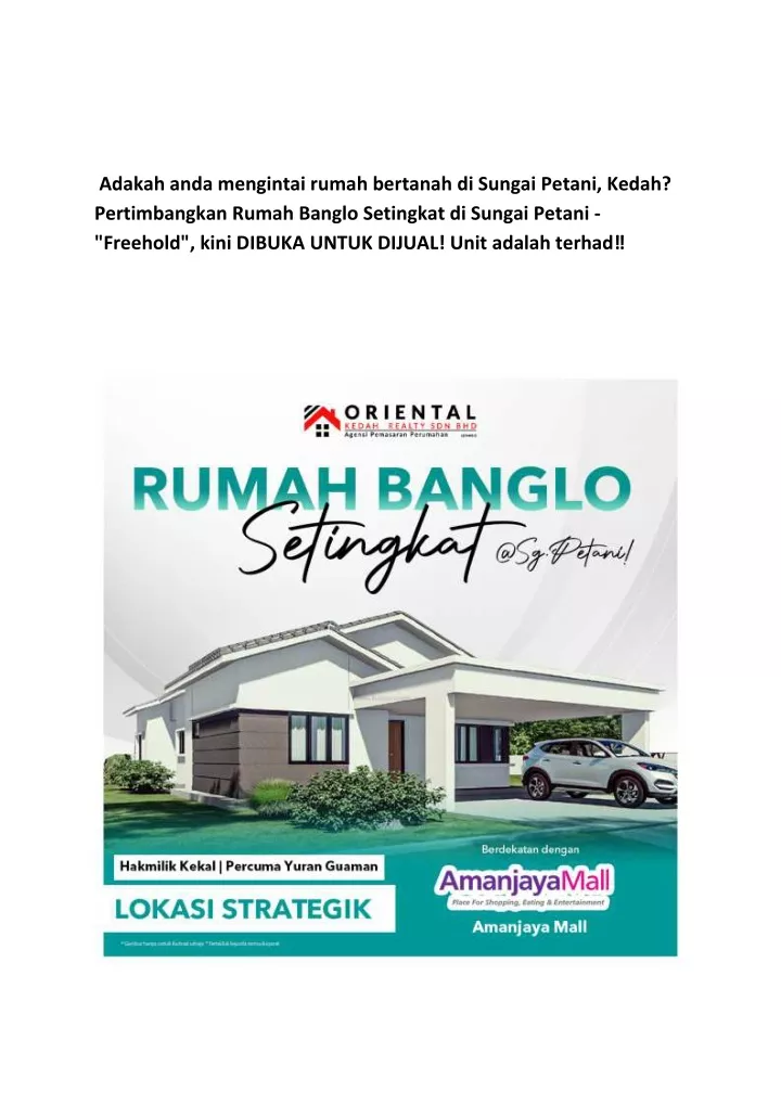 adakah anda mengintai rumah bertanah di sungai