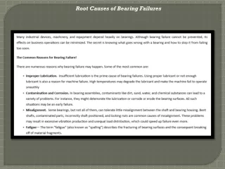 Root Causes of Bearing Failures