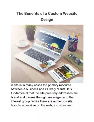 the benefits of a custom website design