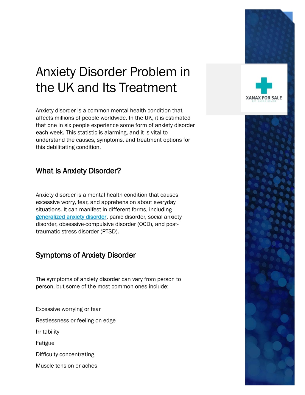 PPT - Anxiety Disorder Problem in the UK and Its Treatment PowerPoint ...