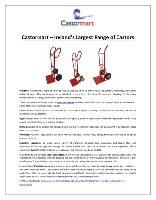 Castormart – Ireland’s Largest Range of Castors