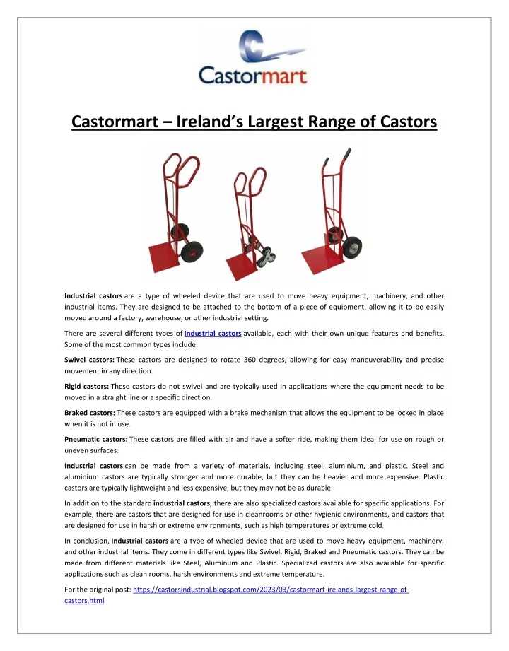 castormart ireland s largest range of castors