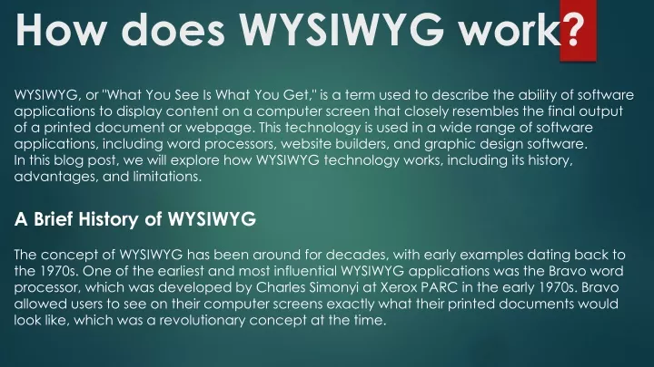 how does wysiwyg work